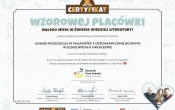 Certyfikat wzorowej placówki
