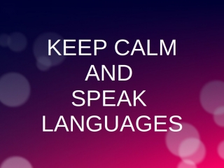 Plakat z napisem - keep calm and speak languages 