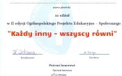 certyfikat dla Przedszkola